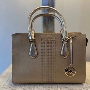 Michael Kors Sheila Metallic Gold Satchel